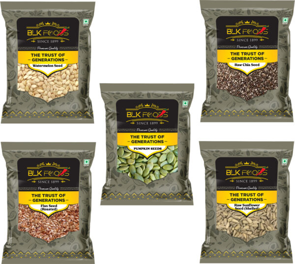 Combo of All Seeds Pack- Chia, Pumpkin, Sunflower, Flax, Watermelon 200gm each