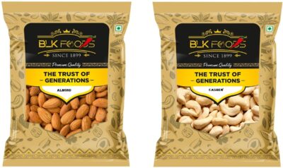 Select 1000g Natural California Almond & Cashew| Dry Fruits Combo Pack- Cashews,