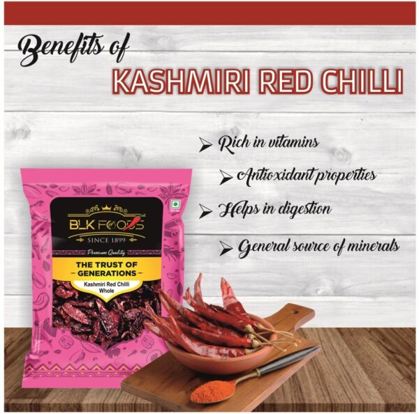 Select Kashmiri Red Chilli Whole (Kashmiri Lal Mirch Sabut) 150g (3 X 50g) - Image 3