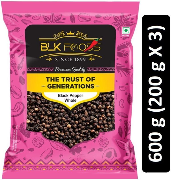 Select Black Pepper Whole (Kali Mirch Sabut) 600g (3 X 200g)