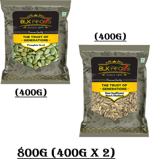 Combo Pack of Sunflower Seeds, Pumpkin Seeds (800 g, Pack of 2 Each 400g)